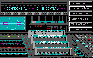 The Third Courier (DOS) screenshot: Main menu