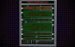 Traffic Department 2192 (DOS) screenshot: Main menu