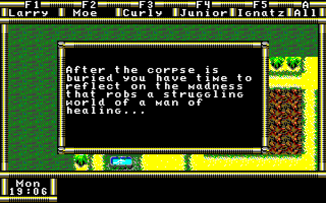 Fountain of Dreams (DOS) screenshot: Demedici is murdered by Kiwi