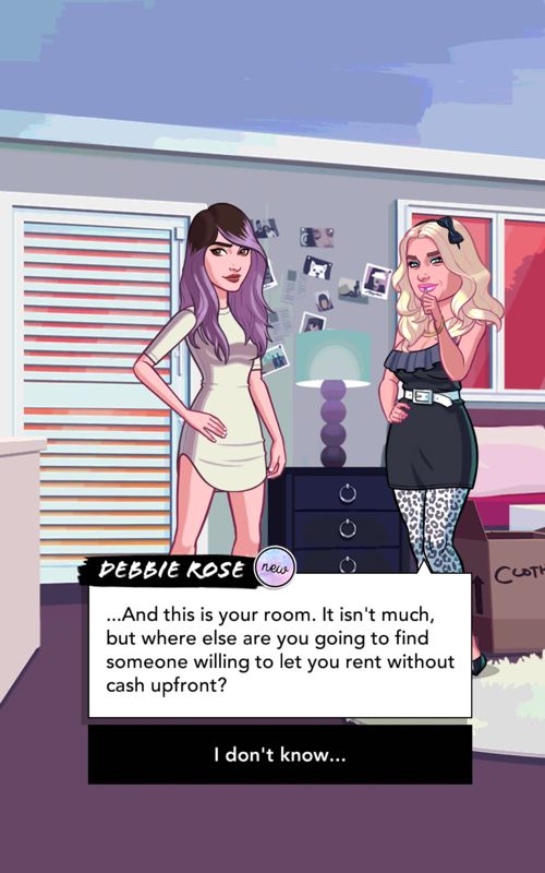 Kendall & Kylie (Android) screenshot: Debbie Rose introduces you to your humble apartment.