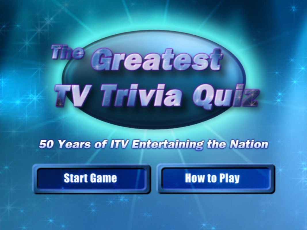 The Greatest TV Trivia Quiz (DVD Player) screenshot: The game's first menu screen<br>The 'How To Play' option has Neil Fox explaining how the rounds are formatted and how the scoring works