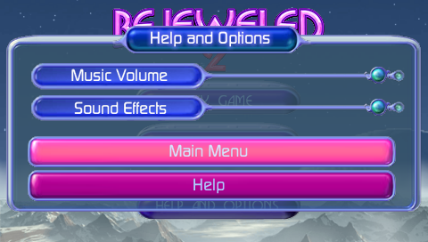 Bejeweled 2: Deluxe (PSP) screenshot: Help and options