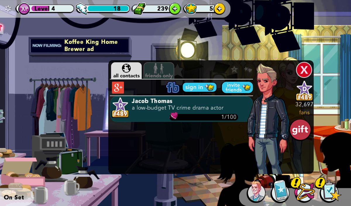 Stardom: Hollywood (Android) screenshot: A co-star