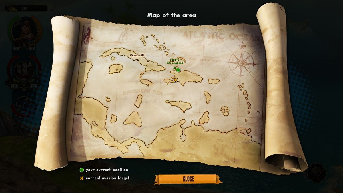 Pirates of Black Cove (Windows) screenshot: world map