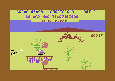 Bandana City (Commodore 64) screenshot: Stunned a video nasty