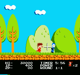 Kid Niki: Radical Ninja (NES) screenshot: I wonder if these minions are related to Super Mario Bros. 2 shy guys