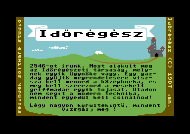 Időrégész (Commodore 64) screenshot: Briefing