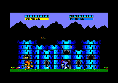 Ramparts (Amstrad CPC) screenshot: Starting level 1, two player.
