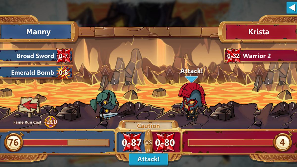Hero Generations (Windows) screenshot: Hero Generations Combat Screen