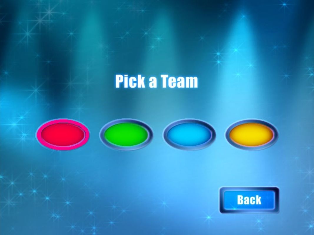 The Greatest TV Trivia Quiz (DVD Player) screenshot: Choosing a team colour