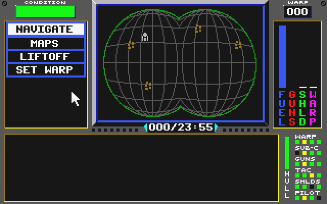 SunDog: Frozen Legacy (Atari ST) screenshot: Navigation panel