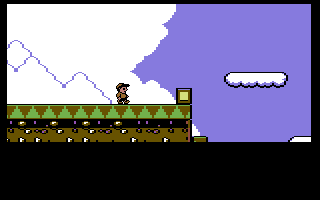 M.C. Kids (Commodore 64) screenshot: First level of the Grimace's House set.