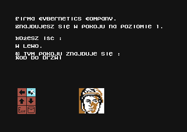 Cyberworm (Commodore 64) screenshot: Found a code for a door.