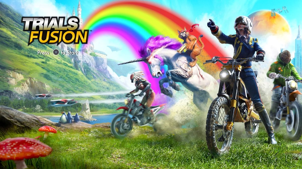 Trials Fusion (PlayStation 4) screenshot: Title screen (Demo version)