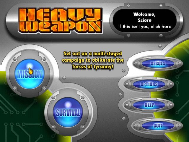 Heavy Weapon Deluxe (Windows) screenshot: Main game screen