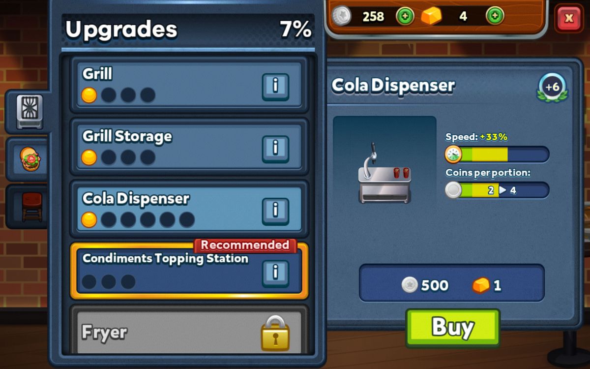 Gordon Ramsay: Dash (Android) screenshot: Upgrades for coins