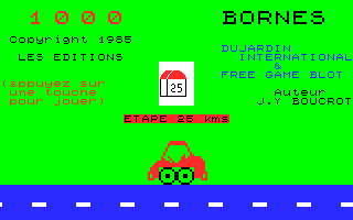 1000 Bornes (Thomson MO) screenshot: Title screen