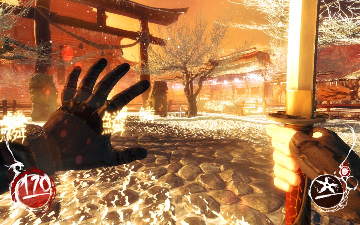 Shadow Warrior (Windows) screenshot: Activate protection and you can reduce incoming damage to a minimum.