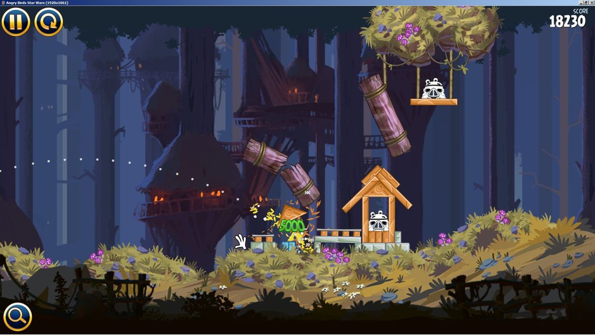Angry Birds: Star Wars (Windows) screenshot: The first mission from The Moon Of Endor