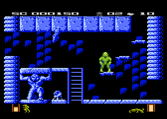Draconus (Atari 8-bit) screenshot: Pick up extra energy and your health will be fully back.