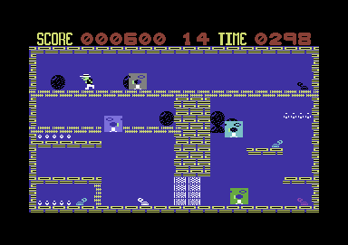 Fearless Fred and the Factory of Doom (Commodore 64) screenshot: Room 10