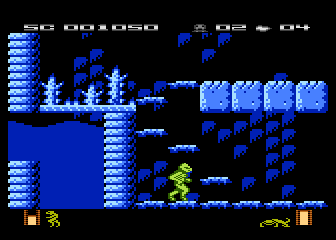 Draconus (Atari 8-bit) screenshot: One of the rooms near the beginning.