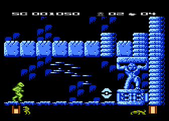 Draconus (Atari 8-bit) screenshot: Once you find Morph Helix you will be able to morph into Draconewt.