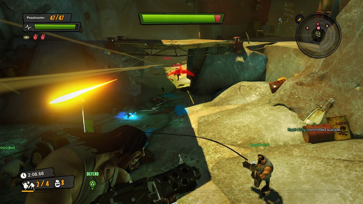 Loadout (PlayStation 4) screenshot: Most of the firing is blind shooting at best, hoping to hit the enemy player
