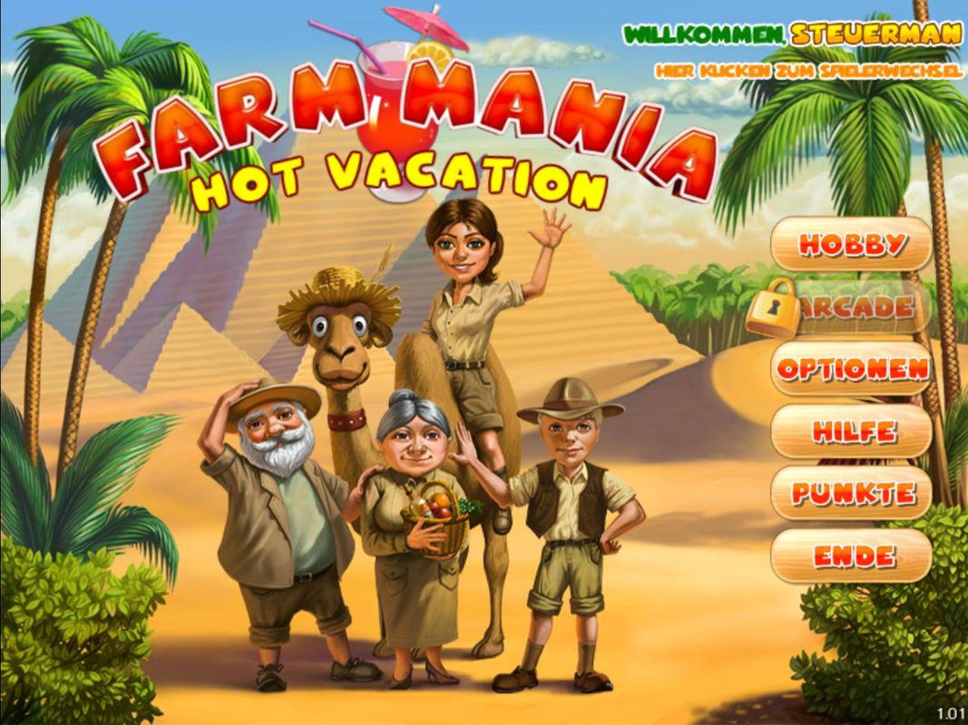 Farm Mania: Hot Vacation (Windows) screenshot: Menue