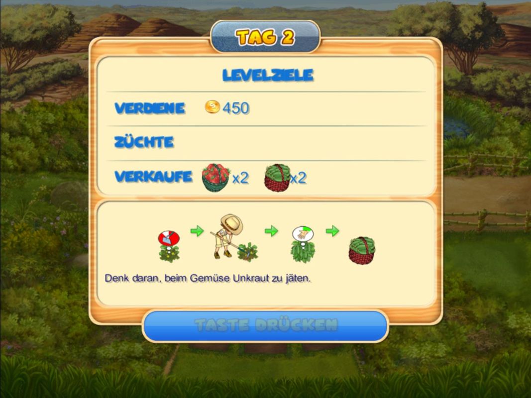 Farm Mania: Hot Vacation (Windows) screenshot: Level 2 goals