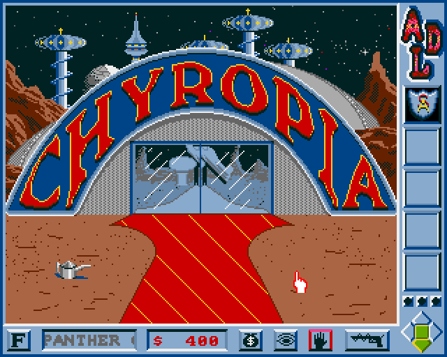 Alien Drug Lords: The Chyropian Connection (Amiga) screenshot: Welcome to Chyropia