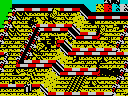 Ivan 'Ironman' Stewart's Super Off Road (ZX Spectrum) screenshot: Track one