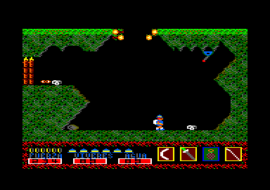 Livingstone I Presume? (Amstrad CPC) screenshot: I fell into a cave.