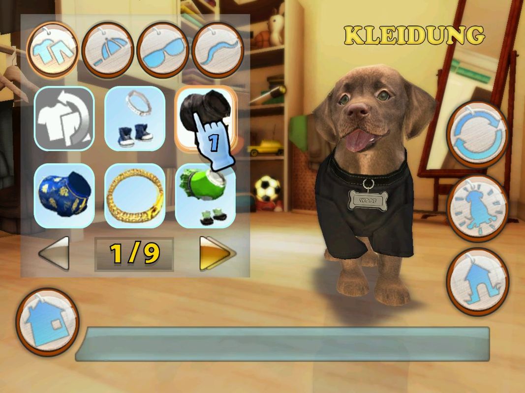 Petz Sports (Windows) screenshot: Choose the clothes for your dog