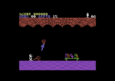 Underwurlde (Commodore 64) screenshot: Game start