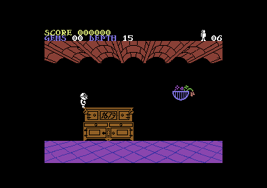 Underwurlde (Commodore 64) screenshot: Climbing around