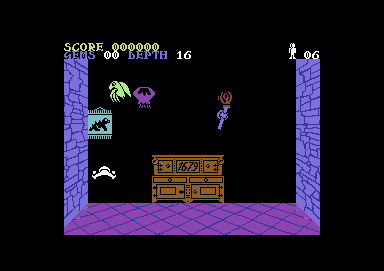 Underwurlde (Commodore 64) screenshot: Falling