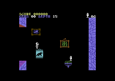 Underwurlde (Commodore 64) screenshot: Ricocheting jumps are needed here