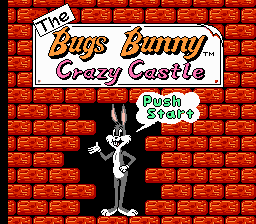 The Bugs Bunny Crazy Castle (NES) screenshot: US Title Screen. That wascally wabbit!