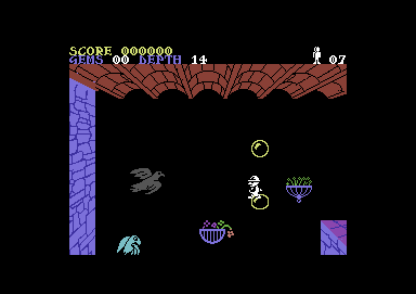 Underwurlde (Commodore 64) screenshot: And out of harm's way