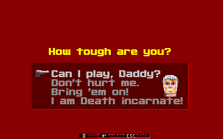 Wolfenstein 3D (DOS) screenshot: The wimpy difficulty !