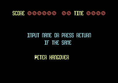 Fearless Fred and the Factory of Doom (Commodore 64) screenshot: Enter name