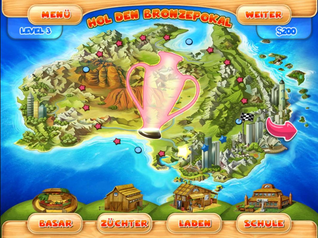 Farm Mania: Hot Vacation (Windows) screenshot: Map