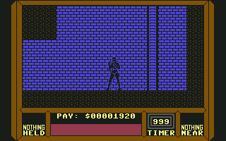 Saboteur II (Commodore 64) screenshot: Deeper still. Kind of dark.