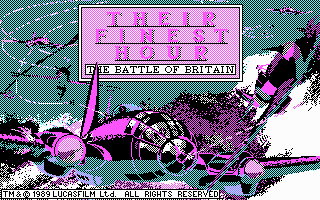 Their Finest Hour: The Battle of Britain (DOS) screenshot: Title screen (CGA)