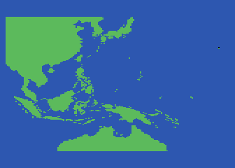 Silent Service (Atari 8-bit) screenshot: The map