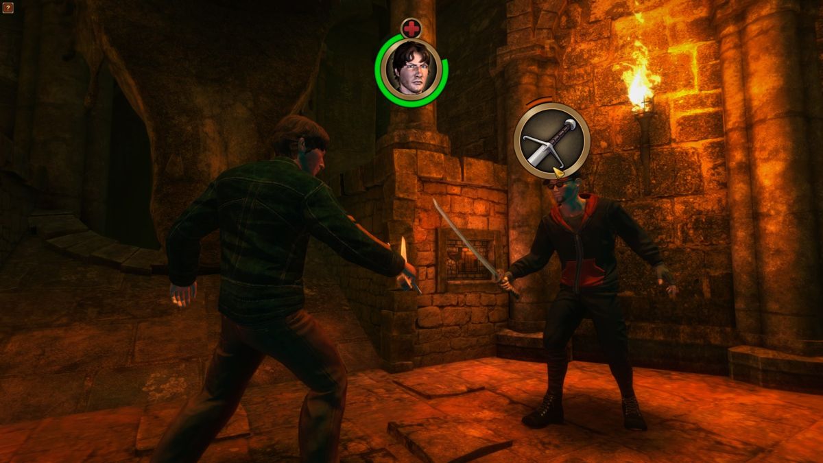 Preston Sterling and the Legend of Excalibur (Windows) screenshot: Fighting with Japanese thugs using Excalibur and QTEs
