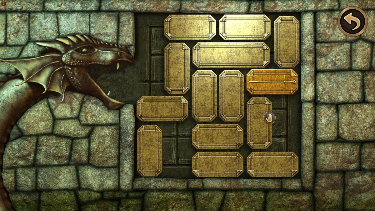 Preston Sterling and the Legend of Excalibur (Windows) screenshot: "Sliding block" puzzle in the manner of Klotski