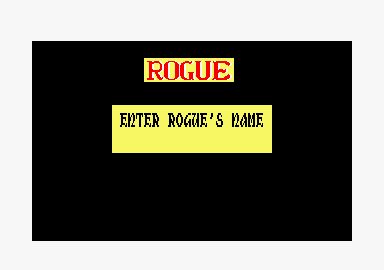 Rogue (Amstrad CPC) screenshot: Enter rogue's name