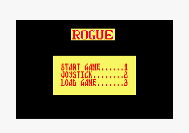Rogue (Amstrad CPC) screenshot: Main menu